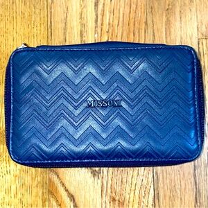 Missoni Exclusive Delta One Travel Case Pouch Blue Wave Zipper